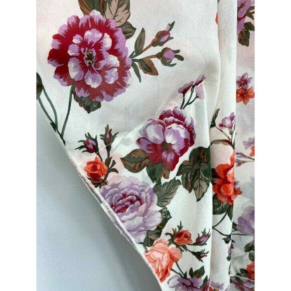 Emory Park Caley Kimono Womens plus 2XL White Sheer Floral S/S NEW - Picture 3 of 5